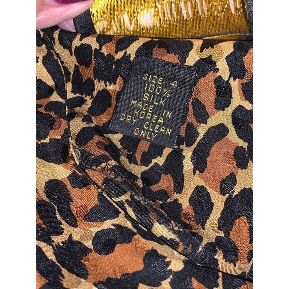 Vintage St. Gillian 100 % Silk leopard Dress US 4 - Picture 5 of 8